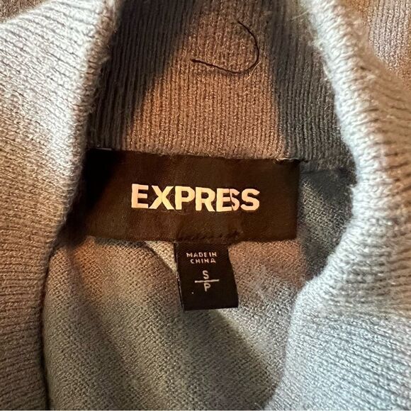 3 for $30! Express grey blue knit sweater. Size small - Picture 4 of 11